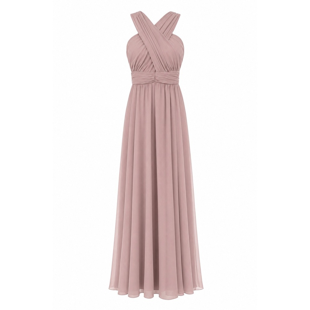 Lulus Maxi Dress Womens XS Mauve Rose Heavenly Hues Chiffon Pleated Formal Gown